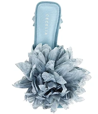 Cecelia New York Dahlia Flower Ornament Banded Slide Sandals