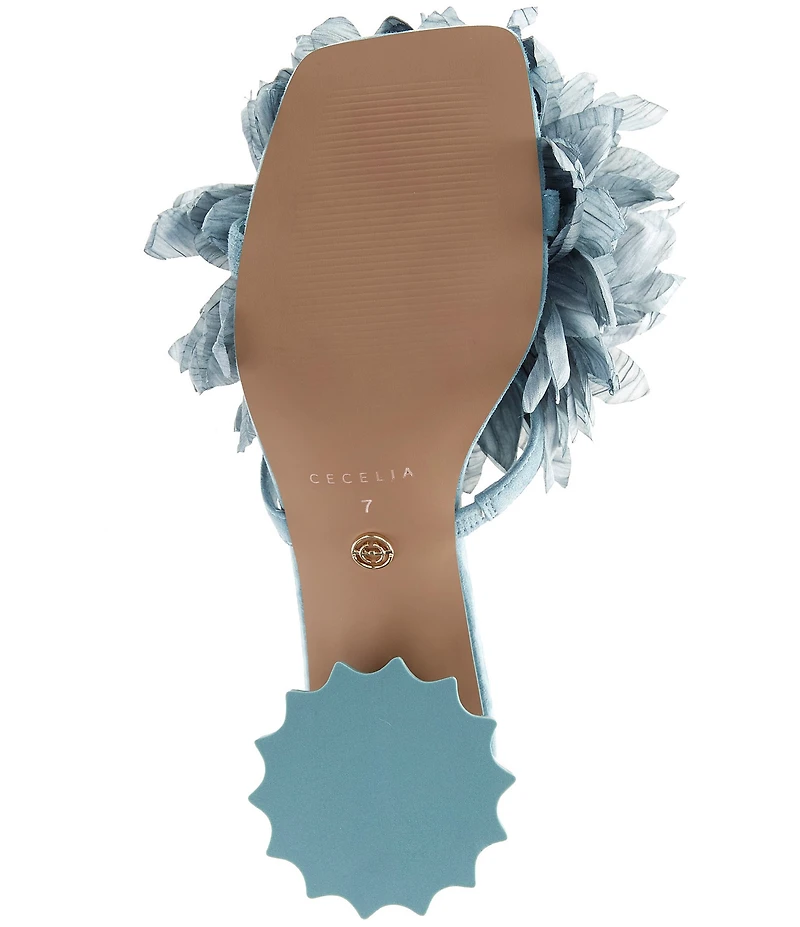 Cecelia New York Dahlia Flower Ornament Banded Slide Sandals