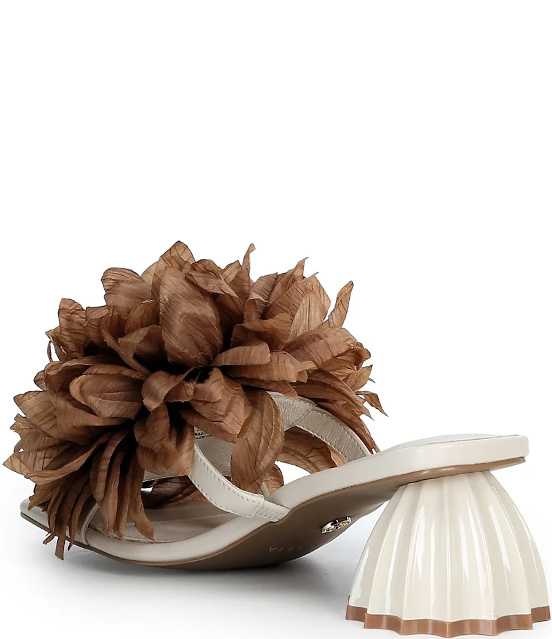 Cecelia New York Dahlia Flower Ornament Banded Slide Sandals