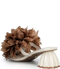 Cecelia New York Dahlia Flower Ornament Banded Slide Sandals