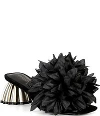Cecelia New York Dahlia Flower Ornament Banded Slide Sandals