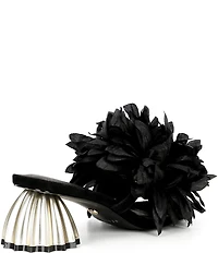 Cecelia New York Dahlia Flower Ornament Banded Slide Sandals