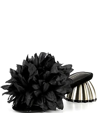 Cecelia New York Dahlia Flower Ornament Banded Slide Sandals
