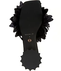 Cecelia New York Dahlia Flower Ornament Banded Slide Sandals