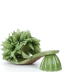 Cecelia New York Dahlia Flower Ornament Banded Slide Sandals