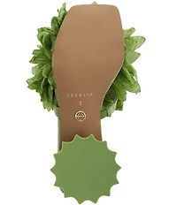 Cecelia New York Dahlia Flower Ornament Banded Slide Sandals