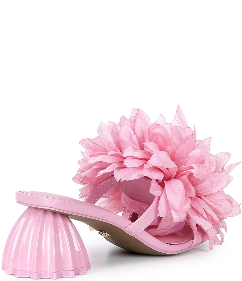 Cecelia New York Dahlia Flower Ornament Banded Slide Sandals