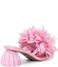 Cecelia New York Dahlia Flower Ornament Banded Slide Sandals
