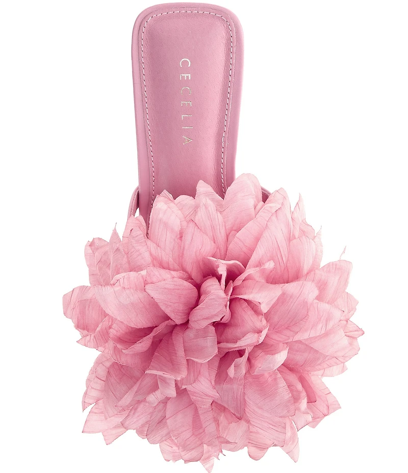 Cecelia New York Dahlia Flower Ornament Banded Slide Sandals