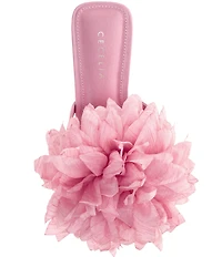 Cecelia New York Dahlia Flower Ornament Banded Slide Sandals