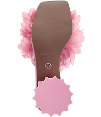 Cecelia New York Dahlia Flower Ornament Banded Slide Sandals