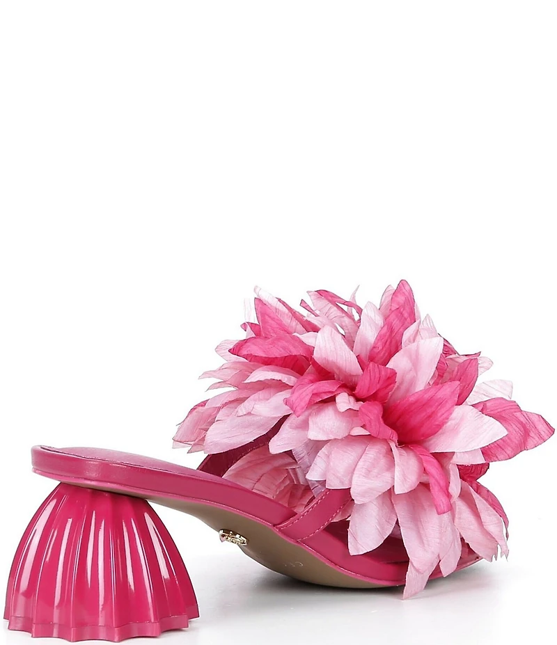 Cecelia New York Dahlia Flower Ornament Banded Slide Sandals