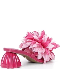 Cecelia New York Dahlia Flower Ornament Banded Slide Sandals