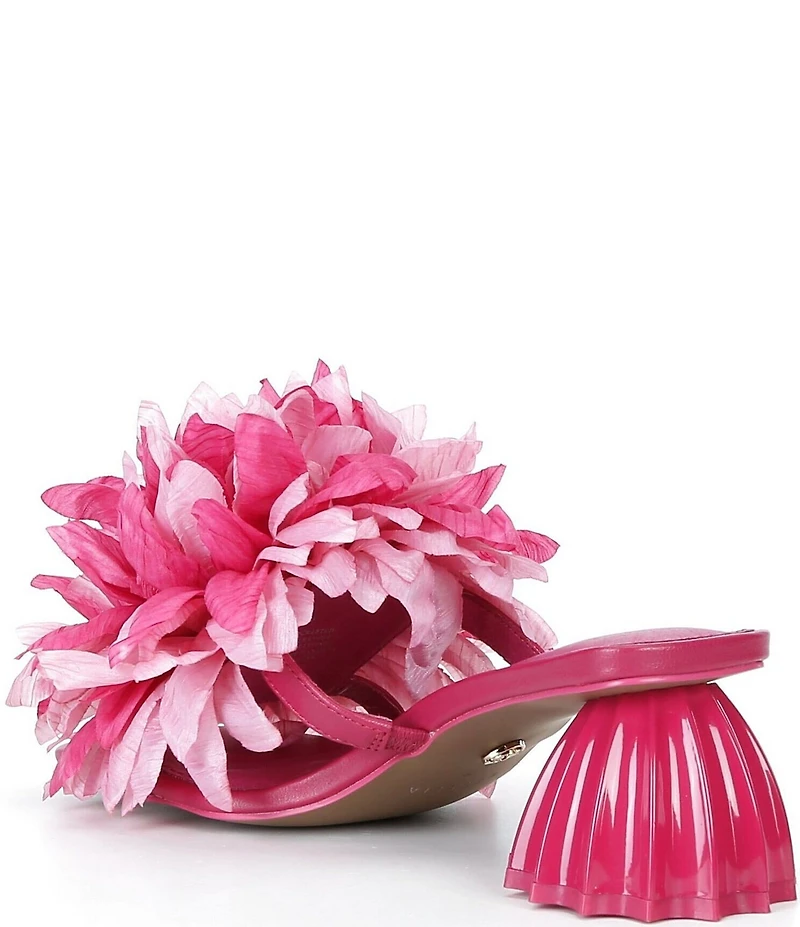 Cecelia New York Dahlia Flower Ornament Banded Slide Sandals