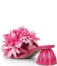 Cecelia New York Dahlia Flower Ornament Banded Slide Sandals