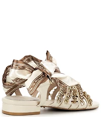 Cecelia New York Ember Leather Strappy Chain Link Hardware Ankle Strap Sandals