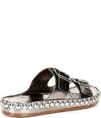 Cecelia New York Emma Studded Leather Double Banded Slide Sandals