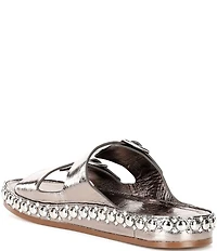 Cecelia New York Emma Studded Leather Double Banded Slide Sandals