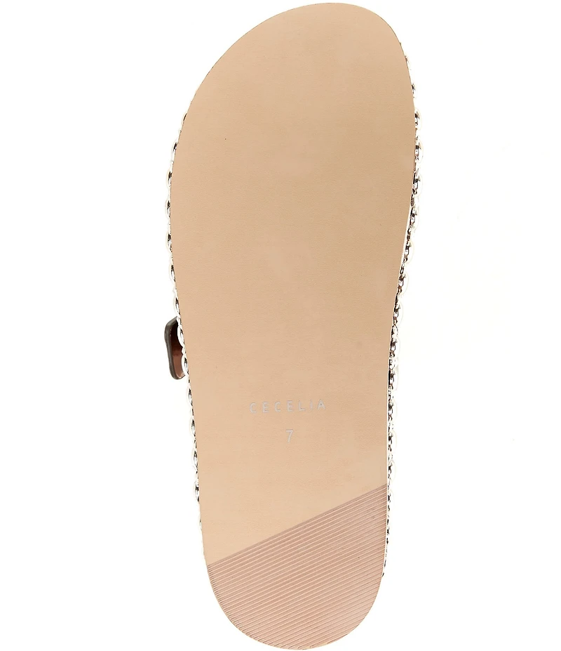 Cecelia New York Emma Studded Leather Double Banded Slide Sandals