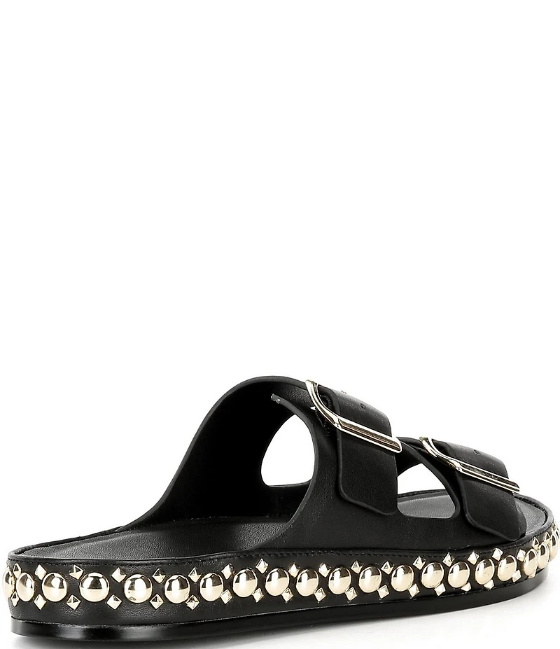 Cecelia New York Emma Studded Leather Double Banded Slide Sandals