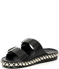 Cecelia New York Emma Studded Leather Double Banded Slide Sandals