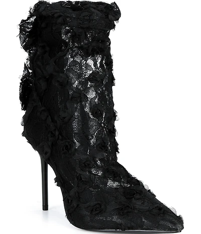 Cecelia New York Floral Lace Stiletto Heel Booties