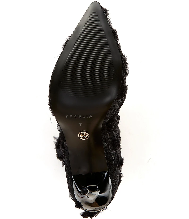 Cecelia New York Floral Lace Stiletto Heel Booties
