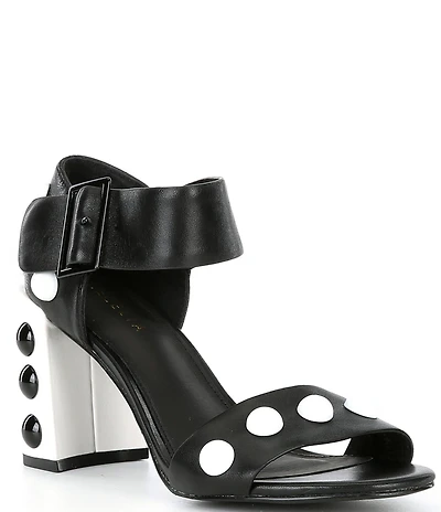 Cecelia New York Gail Leather Colorblock Studded Sandals