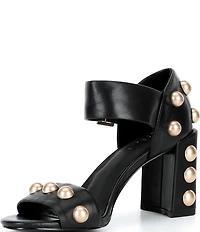 Cecelia New York Gail Leather Studded Block Heel Sandals