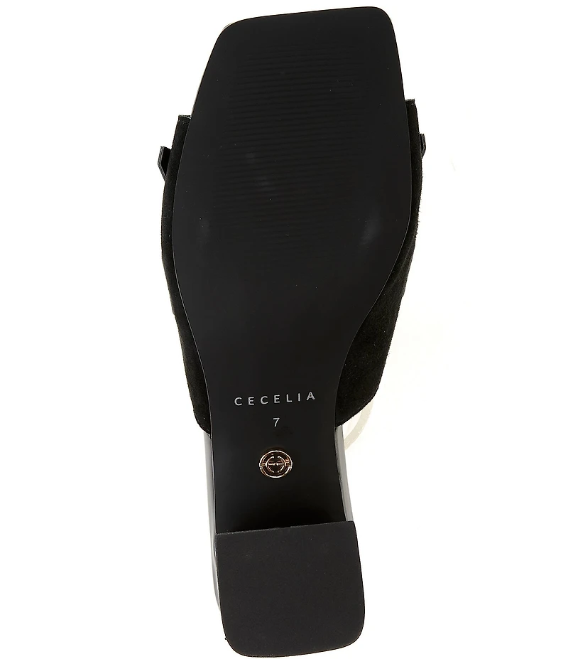 Cecelia New York Hooper Leather Kiltie Penny Keeper Block Heel Slide Sandals