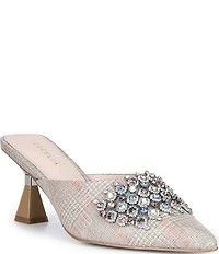 Cecelia New York Joice Embellished Plaid Stiletto Mules
