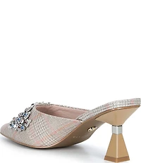 Cecelia New York Joice Embellished Plaid Stiletto Mules