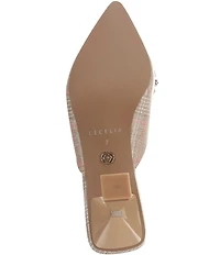 Cecelia New York Joice Embellished Plaid Stiletto Mules