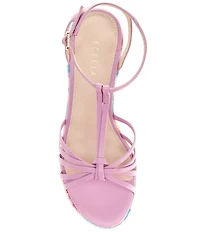 Cecelia New York Justine Leather Rhinestone Embellished Platform Wedge Sandals