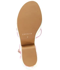 Cecelia New York Justine Leather Rhinestone Embellished Platform Wedge Sandals