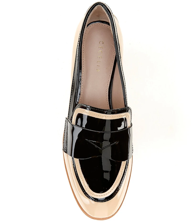 Cecelia New York Kali Two-Tone Patent Leather Penny Loafers