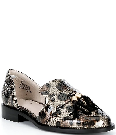 Cecelia New York Linear Patent Leather Tassel d'Orsay Flats