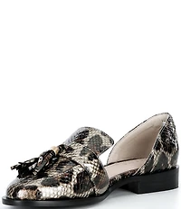 Cecelia New York Linear Patent Leather Tassel d'Orsay Flats