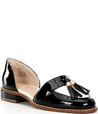 Cecelia New York Linear Patent Leather Tassel d'Orsay Flats