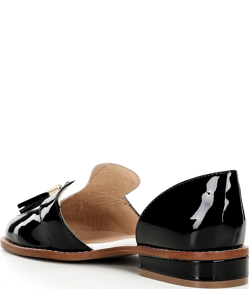 Cecelia New York Linear Patent Leather Tassel d'Orsay Flats