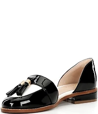 Cecelia New York Linear Patent Leather Tassel d'Orsay Flats