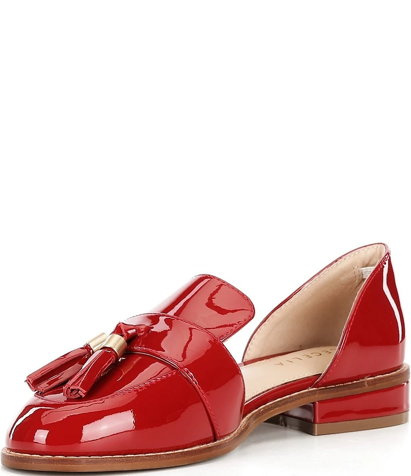 Cecelia New York Linear Patent Leather Tassel d'Orsay Flats