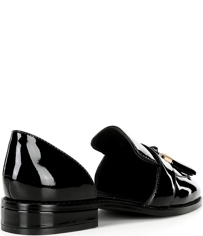 Cecelia New York Linear Patent Leather Tassel d'Orsay Flats