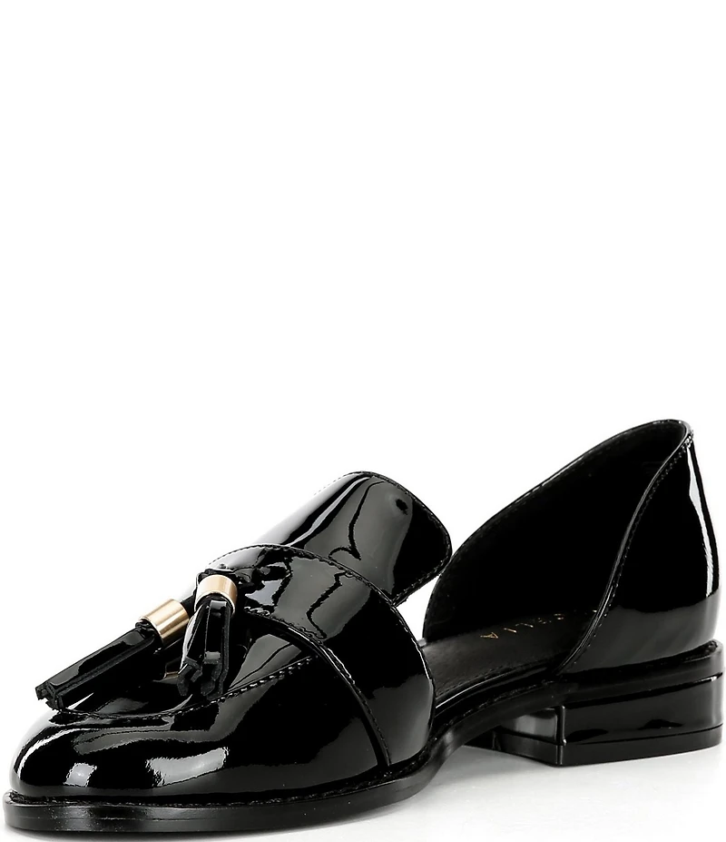 Cecelia New York Linear Patent Leather Tassel d'Orsay Flats