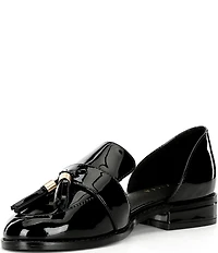 Cecelia New York Linear Patent Leather Tassel d'Orsay Flats