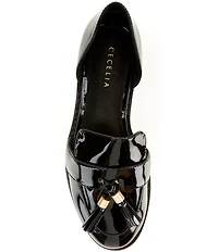 Cecelia New York Linear Patent Leather Tassel d'Orsay Flats