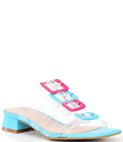 Cecelia New York Ludlow Banded Vinyl Slide Sandals