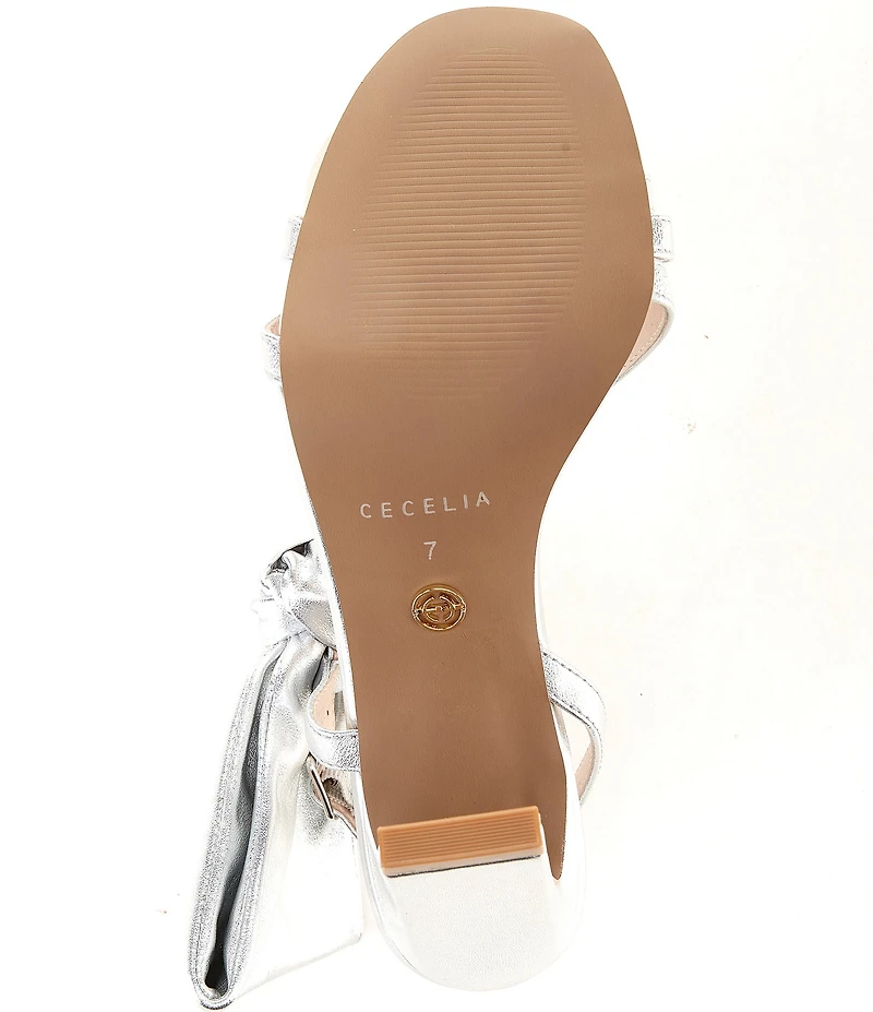 Cecelia New York Major Metallic Leather Bow Dress Sandals
