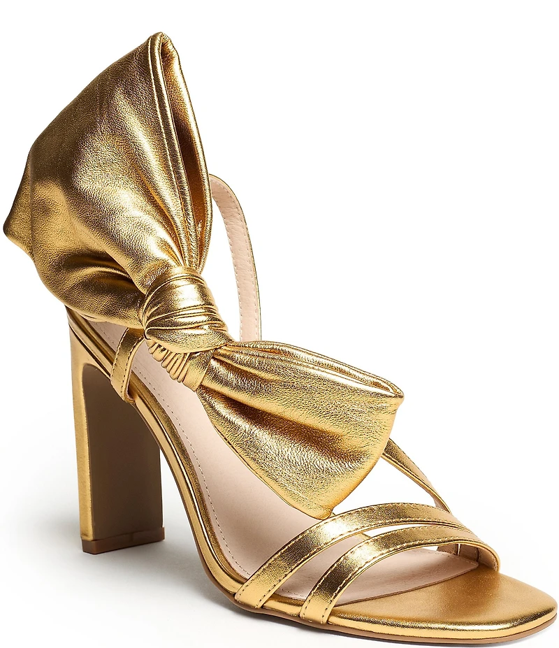 Cecelia New York Major Metallic Leather Bow Dress Sandals