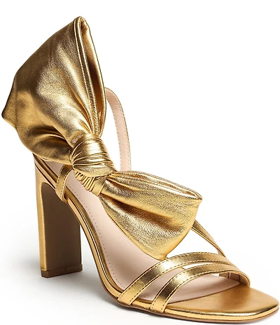 Cecelia New York Major Metallic Leather Bow Dress Sandals